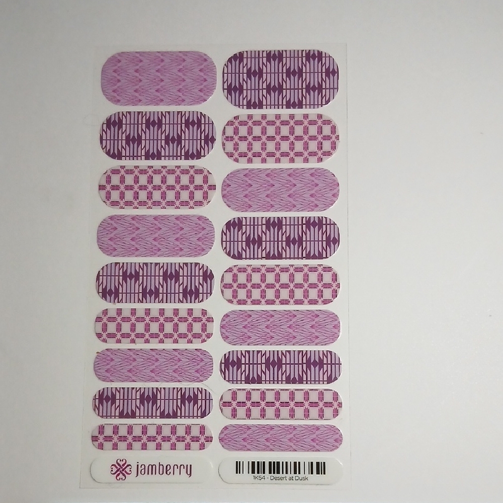 Jamberry Pink and Purple Patterned 1K54 Desert At Dusk Nail Wraps